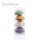 4 шт., губка Brainbow для сухой чистки лица, губка для мытья лица, глубокое очищение пор, уход за кожей лица, инструменты для красоты