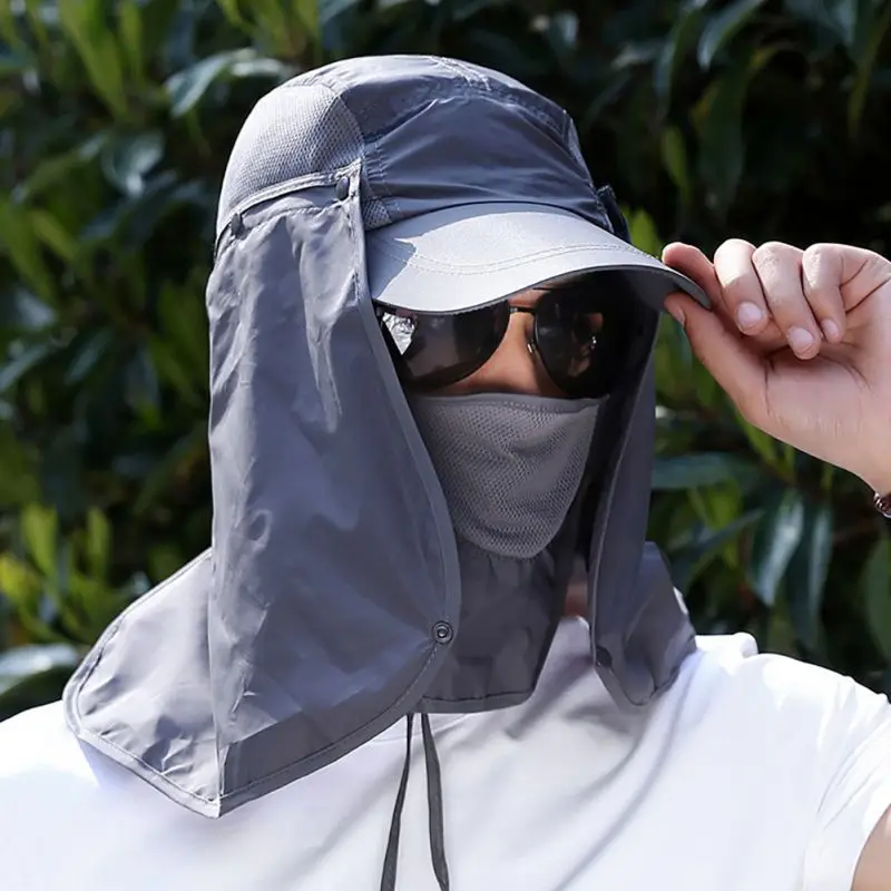 

Outdoor Hat UV Protection Face Neck Flap Man Sun Cap Summer Men Women Hat Face Protective Work Casual Hat Summer