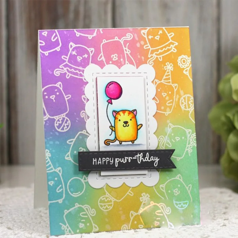 Милые с милым рисунком кота комплекты прозрачный силиконовый штамп для DIY