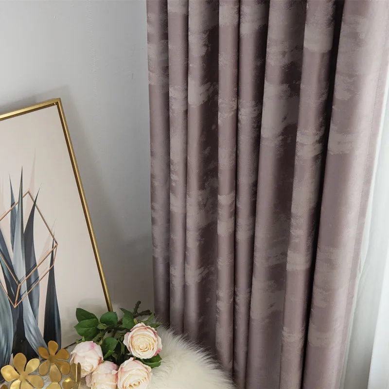 2019 New Summer Luxury Style Thick Jacquard Faux Silk Blackout Fabric Window Curtains for Living Room Bedroom Customized Size | Дом и сад