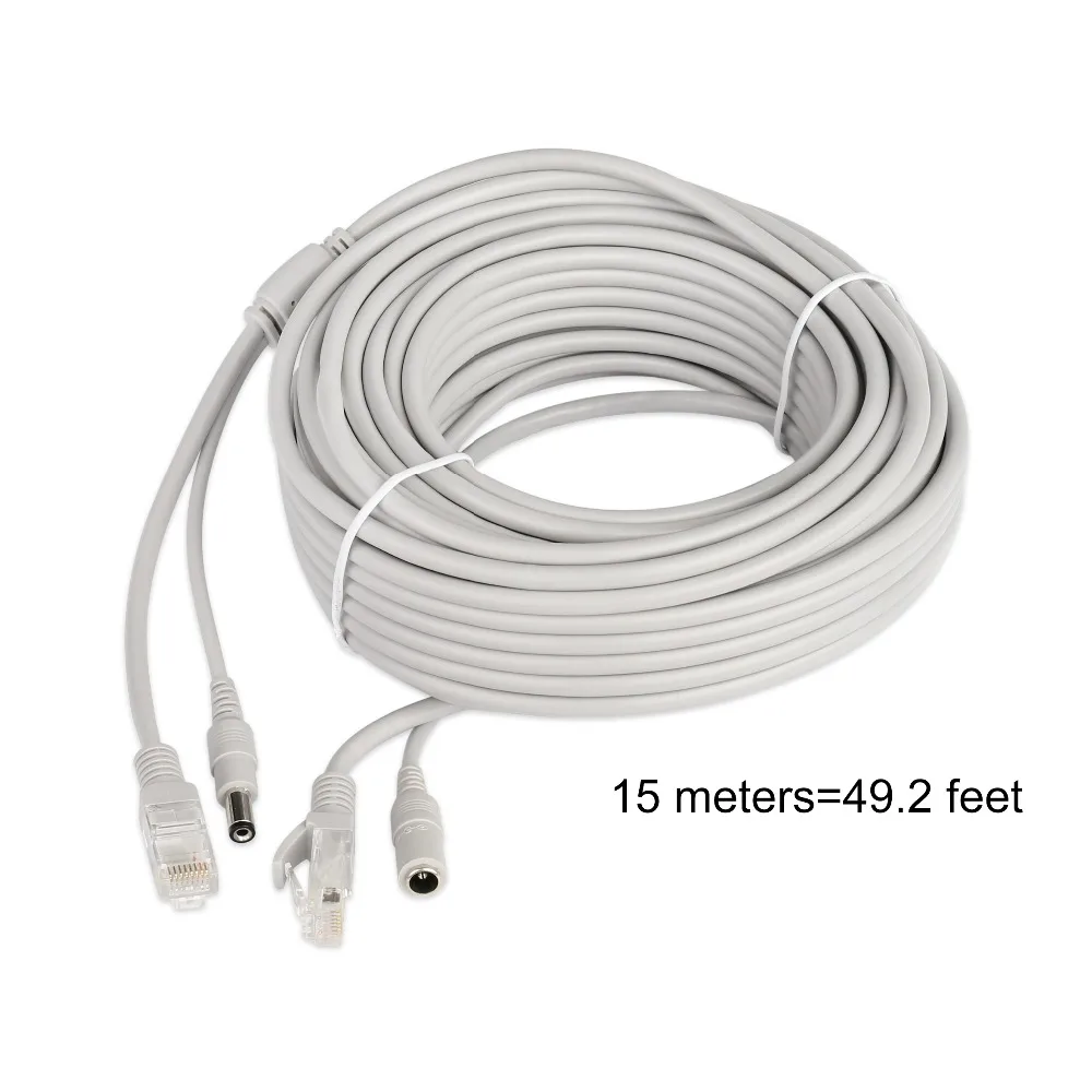 ESCAM сетевой кабель 30 м/20 м/15 м/10 м/5 м RJ45 + DC 12 В шнур кабели для CCTV IP камера|Коробки