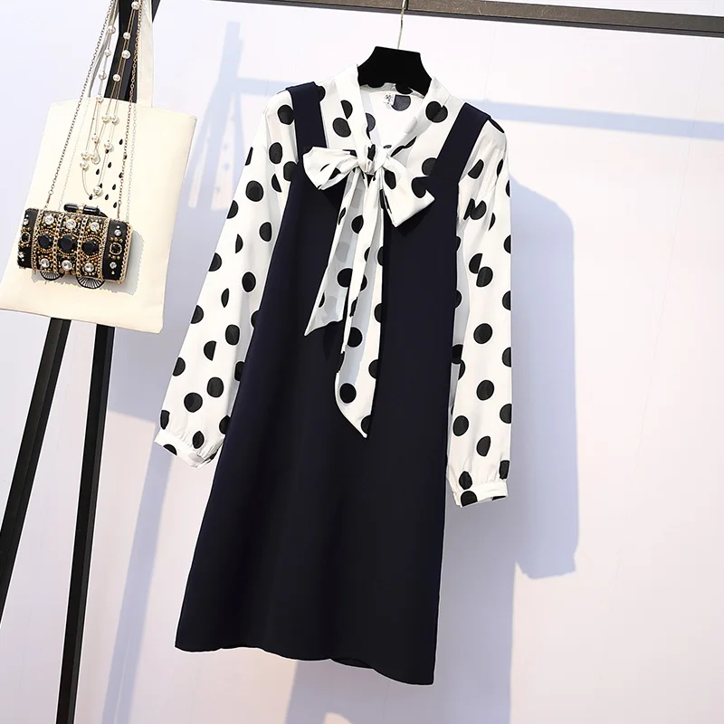 2019 сетчатая красная модная точечная рубашка + платье комплект из двух предметов| |