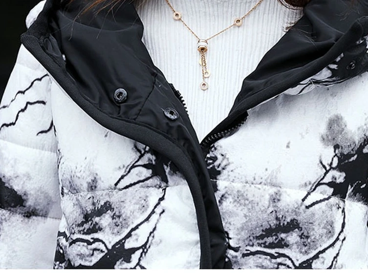 Женская хлопковая куртка 2020 новая зимняя теплая с капюшоном и длинными рукавами