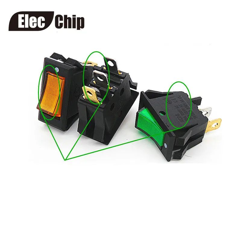 5 шт./лот KCD6 AC 15A/250V 20A/125V ВКЛ ВЫКЛ 2 положения SPST Лодка кулисный переключатель 3