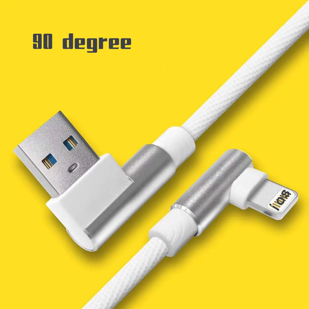 Кабель USB 90 градусов быстрая зарядка кабель системы освещения шнур данных