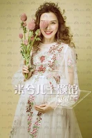 new pregnant maternity women photography fashion props dress romatic fancy baby shower free shipping flower dress