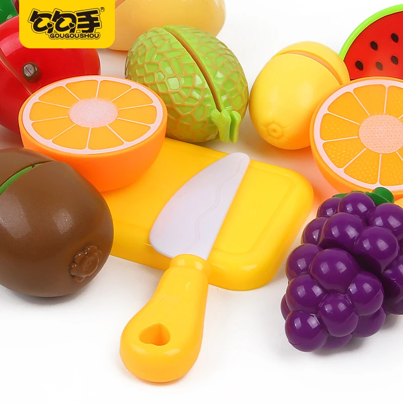 GouGouShou 14PC Cutting Fruit Food Pretend Play Toy For Children Kid Educational kid's Kitchen With Basket | Игрушки и хобби