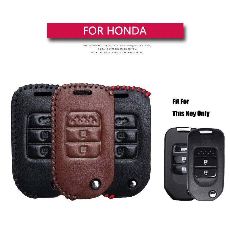 Kukakey кожаный чехол для ключей автомобиля Fob подходит 2015 2016 2017 Honda Civic Crv Xrv CRD V Accord Pilot