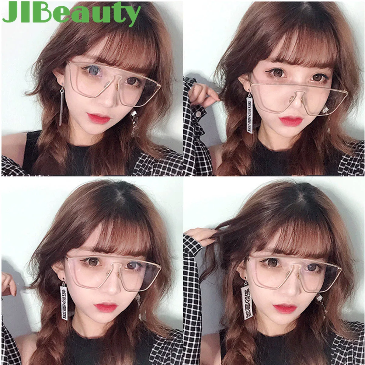 QIANJI 4 цвета человеческие накладная челка Короткая Передняя аккуратная клип в