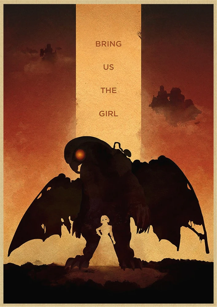BioShock Retro poster Home Furnishing decoration Kraft Game Poster Drawing Painting Wall stickers - Цвет: Тёмно-синий