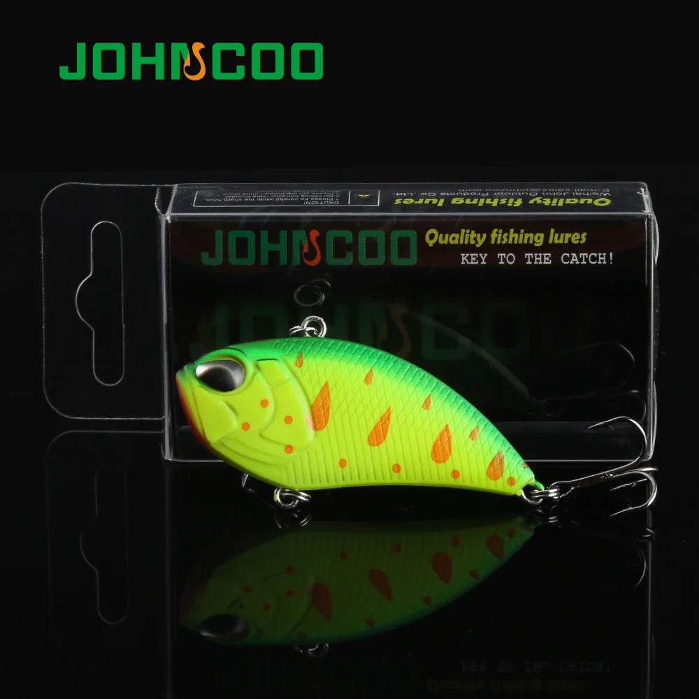 JOHNCOO New Hard Bait 1pc 50mm 9g VIB Fishing Lure with 2 Treble Hooks Artificiais Carp Crankbait Wobblers | Спорт и развлечения
