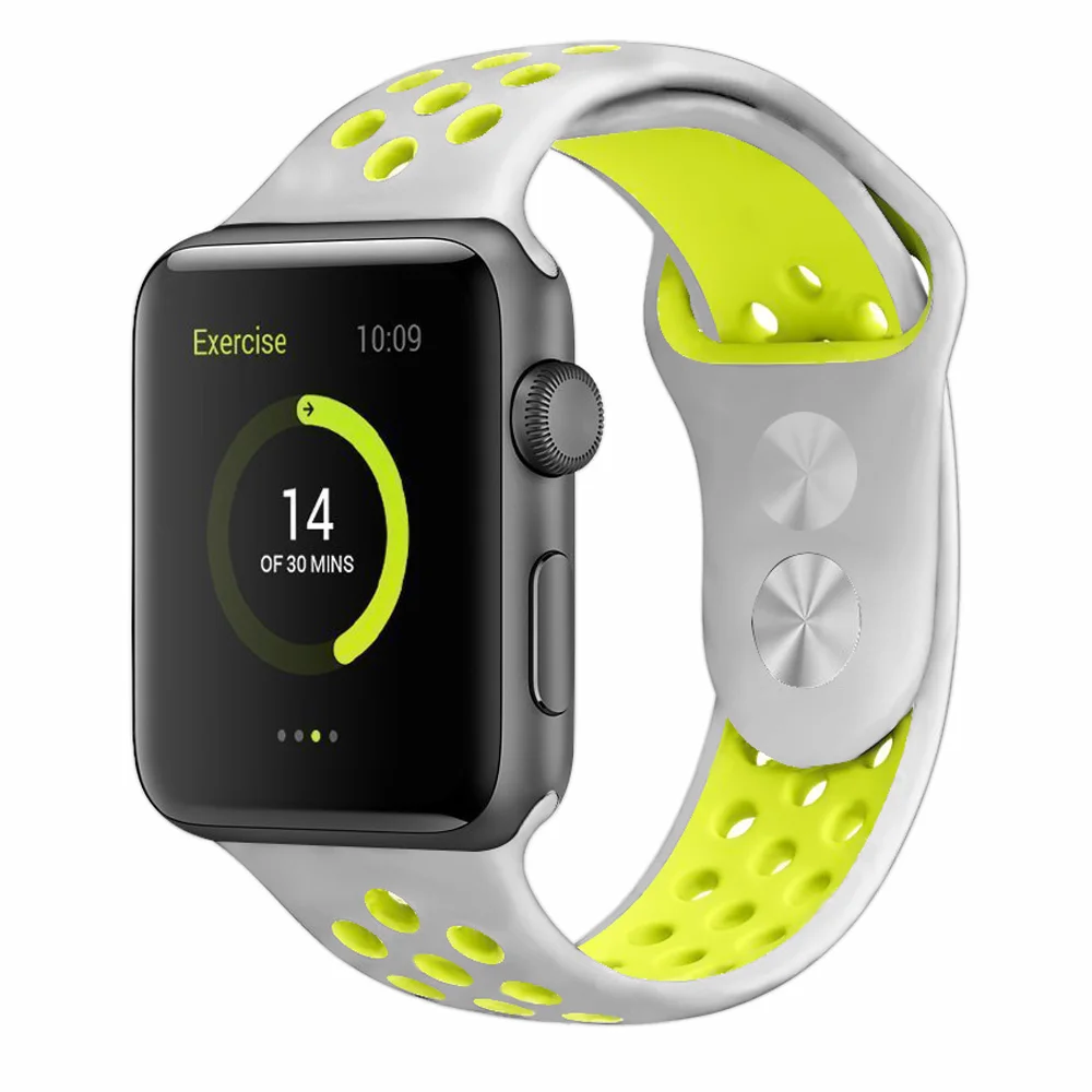 Спортивный силиконовый ремешок для Apple Watch, ремешок для часов Nike, 44 мм, 40 мм, 42 мм, 38 мм, два цвета, сменный ремешок для часов iWatch, серия 5, 4, 3, 2, 1