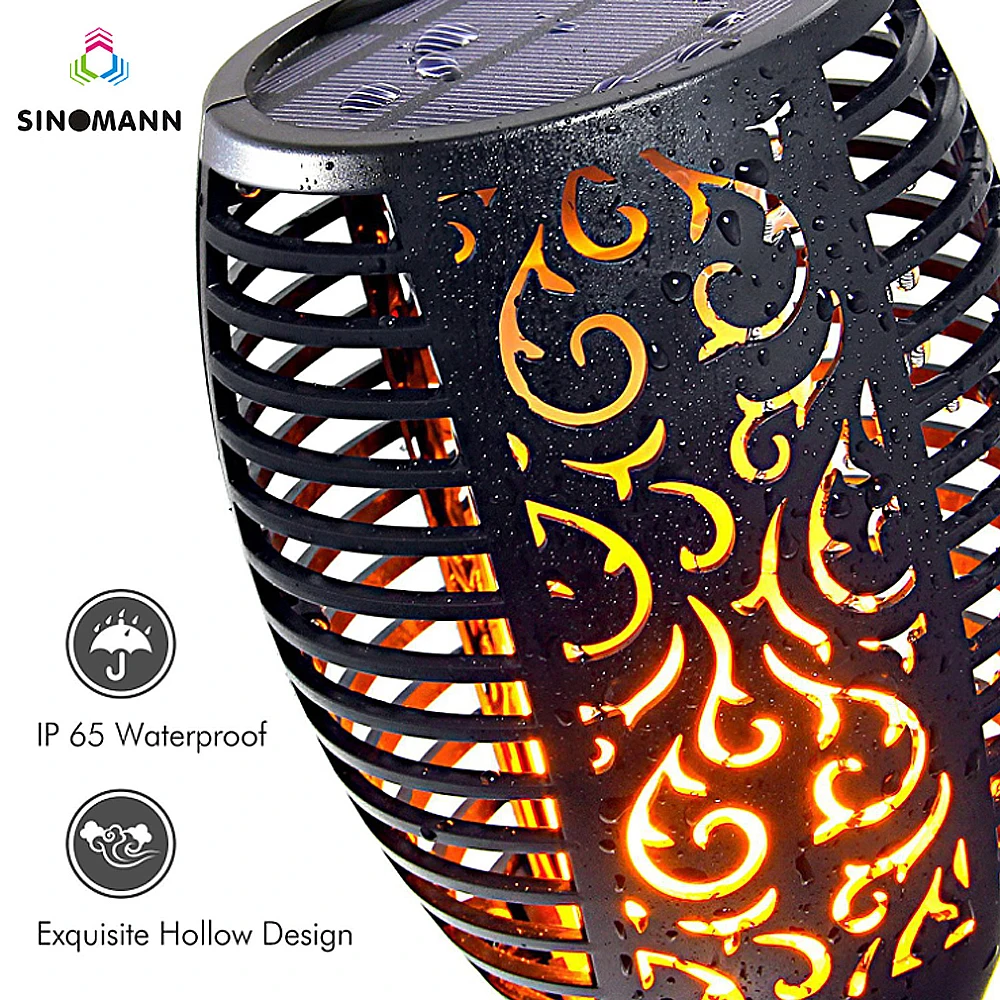 96leds Солнечная пламя мелькать сад лампа Torch Light IP65 прожекторы Пейзаж украшения