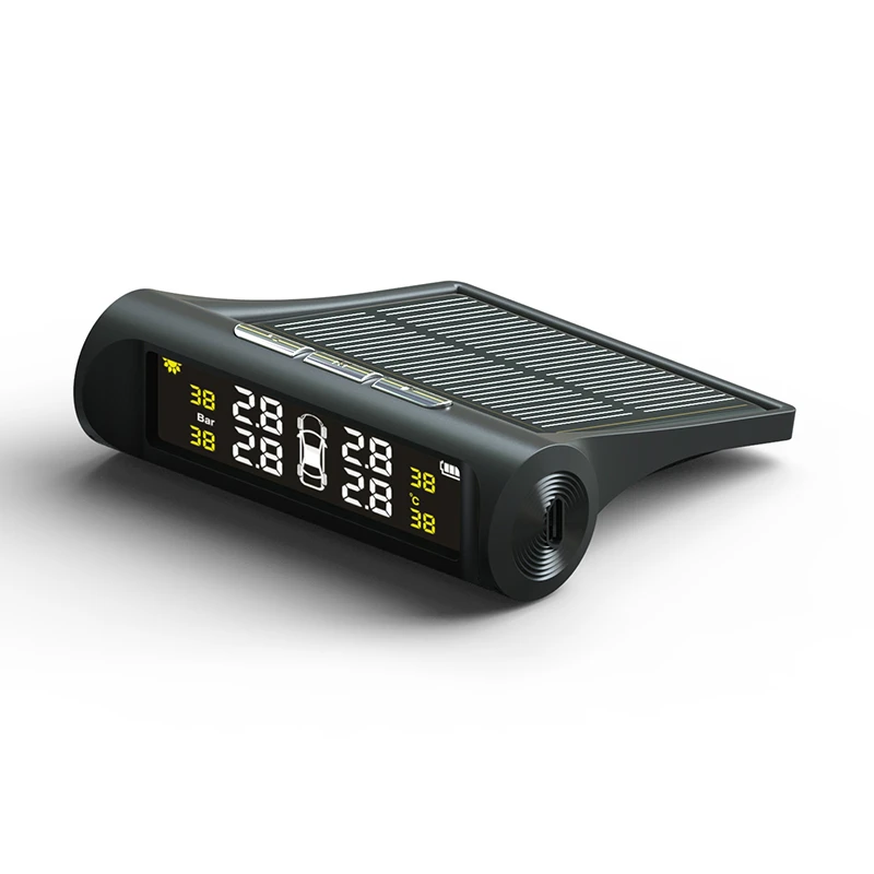 Система контроля давления в шинах на солнечных батареях TPMS, система контроля давления в шинах, солнечная энергия, 1 x дисплей для внутреннего/внешнего датчика