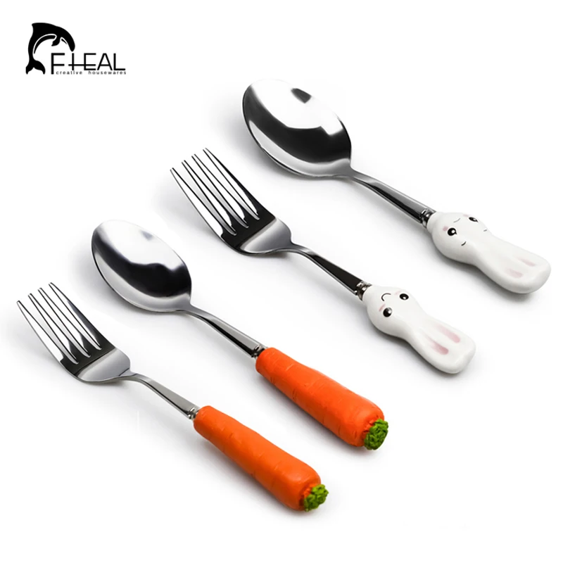 2 шт. детский набор столовых приборов из нержавеющей стали|steel cutlery set|fork setdinnerware set |