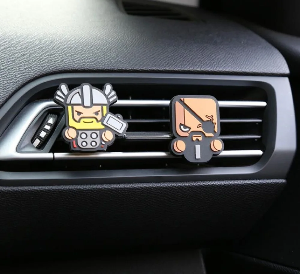 5pcs/set Car outlet perfume Marvel Avengers Star Wars Iron Man Cartoon Auto Air Freshener Condition Vent Clip Cute Styling | Автомобили и