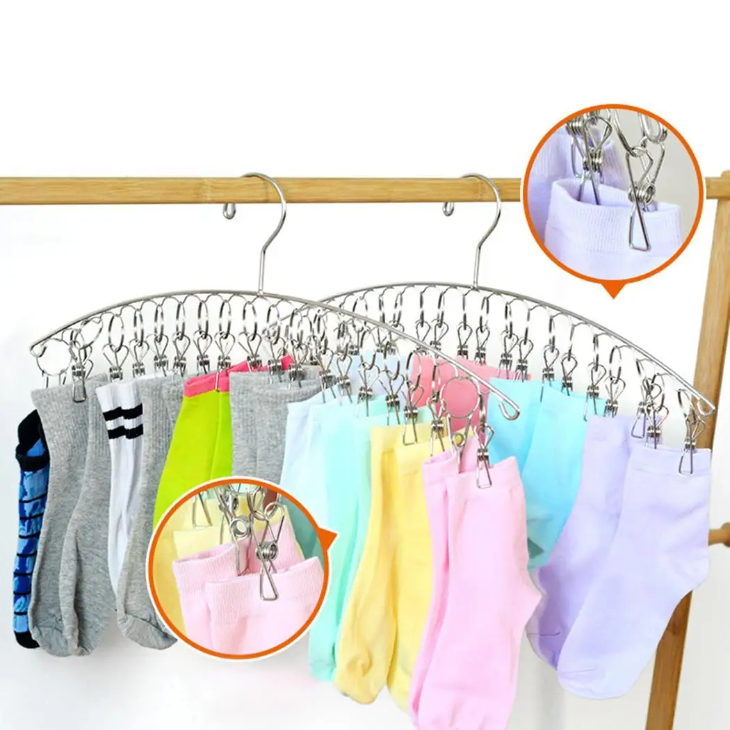 Вешалка для носков из нержавеющей стали с зажимами как на изображении