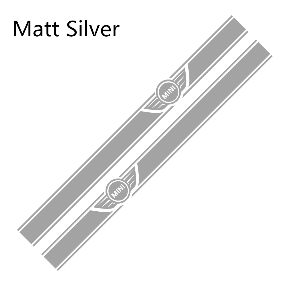 Matt Sliver 2 шт. автомобиль длинные штаны с полосками, Стикеры для Mini Cooper R56 R57 R58 R50 R52 R53 R59 R61 Countryman R60 F60 F55 F56 F54 аксессуары «сделай сам» - Color Name: Matt Sliver
