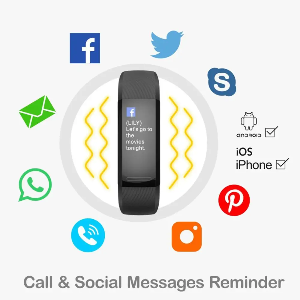 Унисекс Смарт часы Android iOS спортивный фитнес браслет с калориями напоминанием о