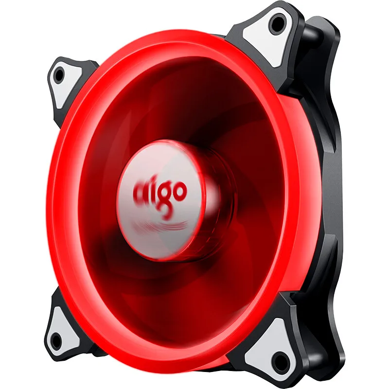 Aigo aurora вентилятор светодиодный кольцеобразный Солнечный eclipse 120 мм настольный ПК Компьютер охлаждающий кулер бесшумный вентилятор - Цвет лезвия: red