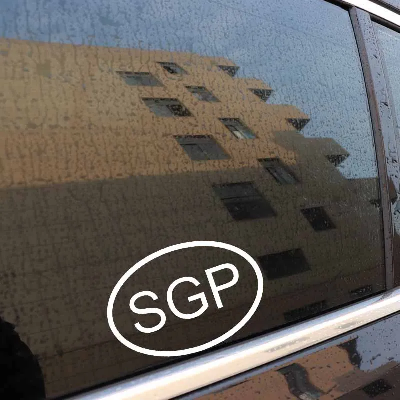 YJZT 13 6 см * 9 3 SGP Сингапур код страны овальная Автомобильная Наклейка Виниловая