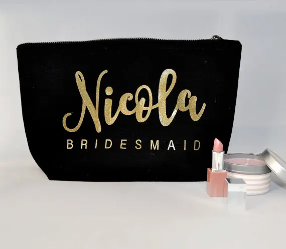 

custom title names glitter Make Up toiletry kits bridesmaid wedding Gift mankeup Bags Unique Gift for Bridal Party favors