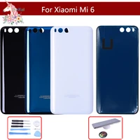 original 3d glass for xiaomi mi 6 mi6 back glass battery cover rear door housing case cover mi 6 panel replacement with logo