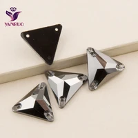 yanruo jet hematite 3270 triangle sew glass crystal rhinestones sewing on crystals for clothes strass crystals rhinestone