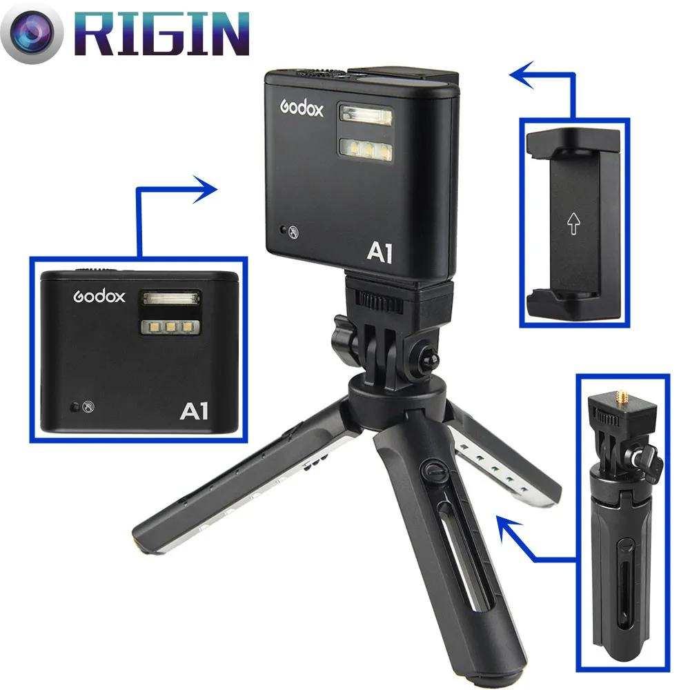 Вспышка Godox A1 со встроенной 2 4G беспроводной системой X + мини штатив MT01 MTH