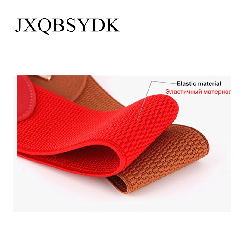 

JXQBSYDK Brand Belts Beautiful Flower Pattern Buckle Fashion Belts for Women 6cm Wide Elastic Belts Female Corset Belts