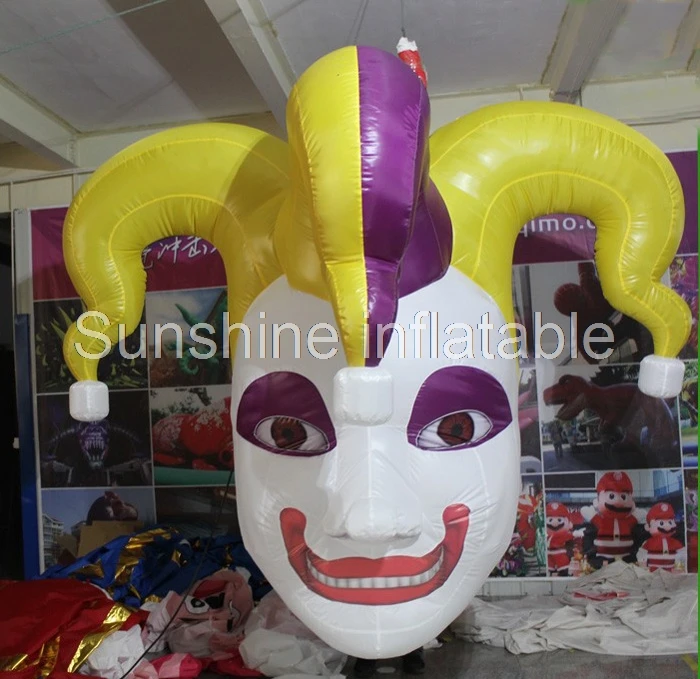 online 3m Inflável Gigante Decoração De Halloween Pendurado Inflável Cabeça De Palhaço Máscara De Halloween Com Luzes Led Para Festa Evento