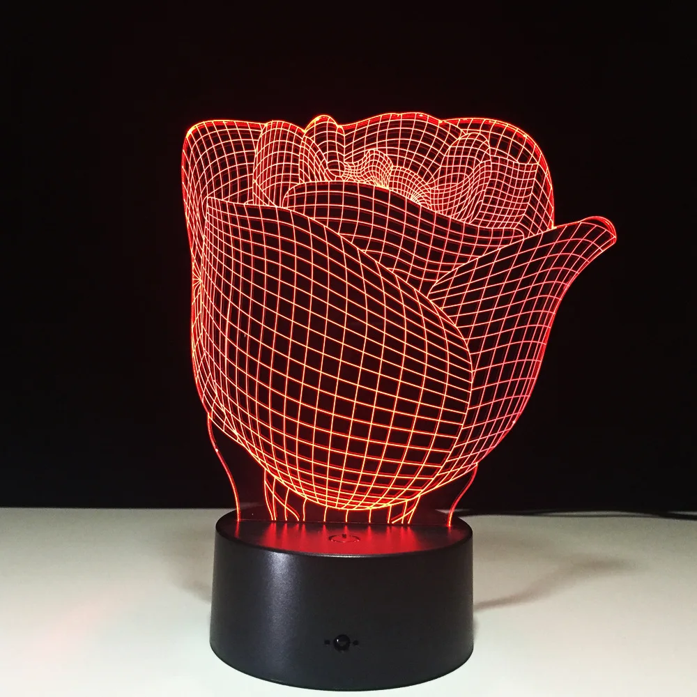 Цветочные настольные лампы Usb Led 3d светодиодный светильник Ночник свет батарея