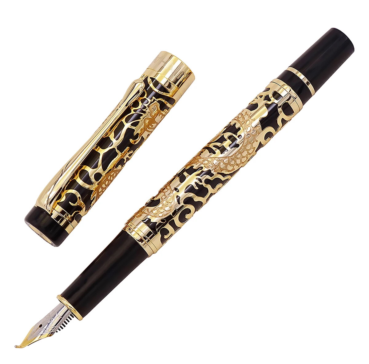 Jinhao 5000 винтажная Роскошная металлическая ручка-перьевая ручка с резьбой по