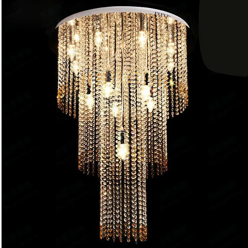 Двухуровневая Люстра для гостиной прозрачная люстра с круглыми ступнями