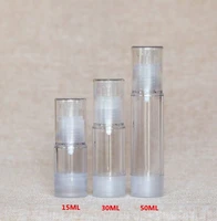 dhl free 60pcslot 15ml vacuum pump bottles as plastic lotion sub bottling with pp serum bottles refillable cream airless bottle