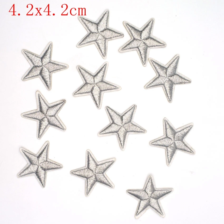Наклейки с серебряной звездочкой для одежды 10 шт. наклейки изготовления