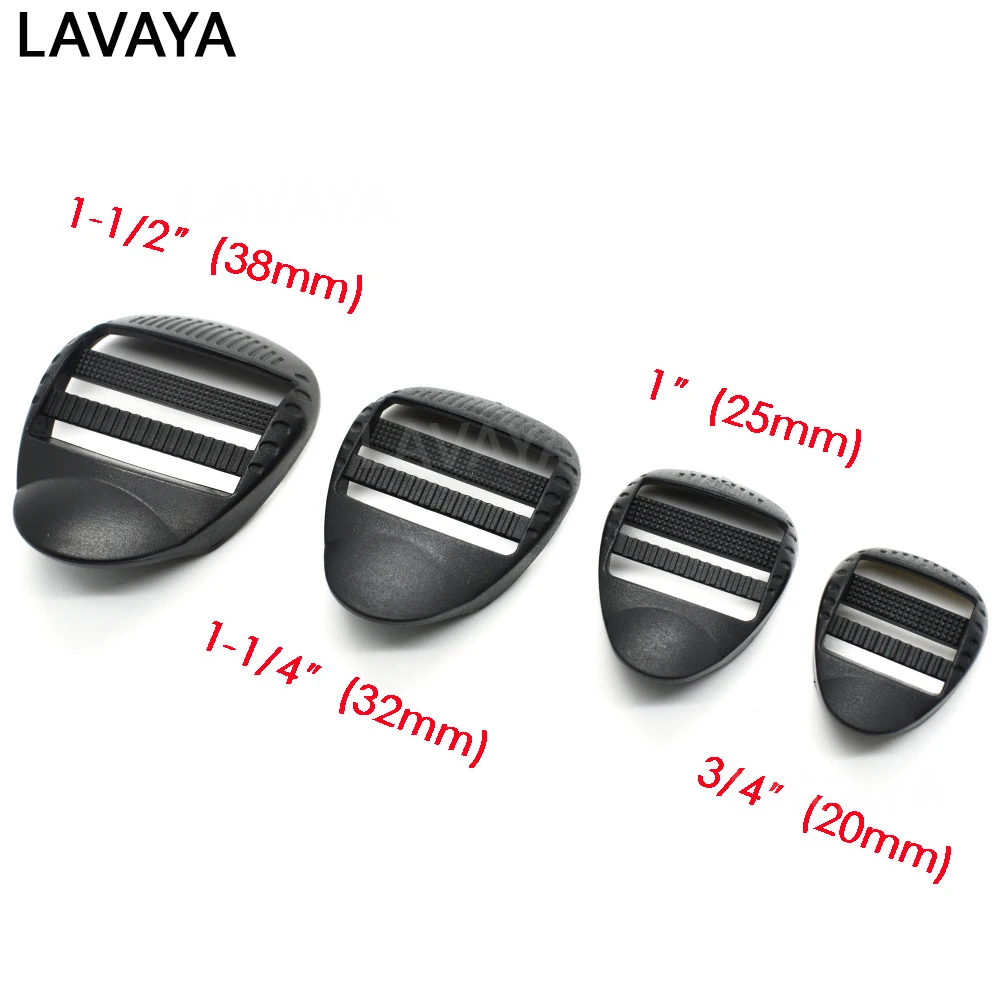 10pcs/pack Plastic Ladder Lock Slider Buckles Backpack Straps Webbing 20mm 26mm 31mm 38mm Black | &amp Hooks