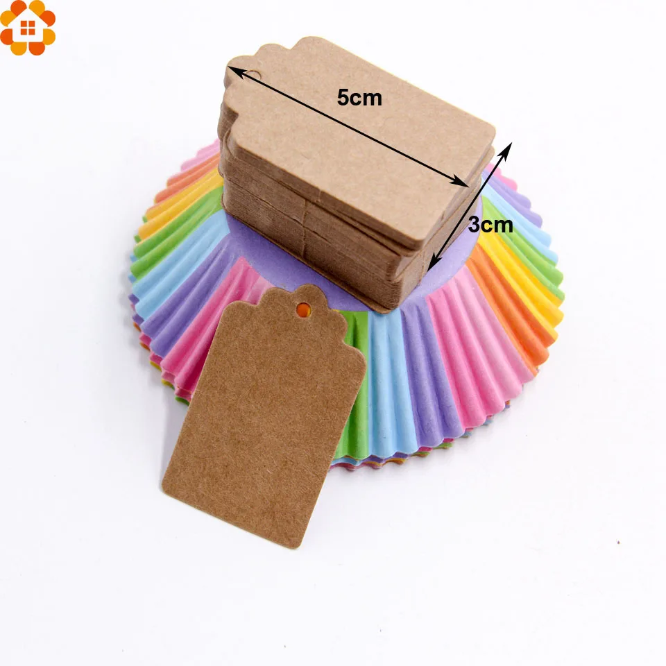 50Pcs DIY Kraft Paper Tags Brown Lace Multi shapes Label Luggage Wedding Note Blank price Hang tag Gift Wrapping Supplies | Дом и сад