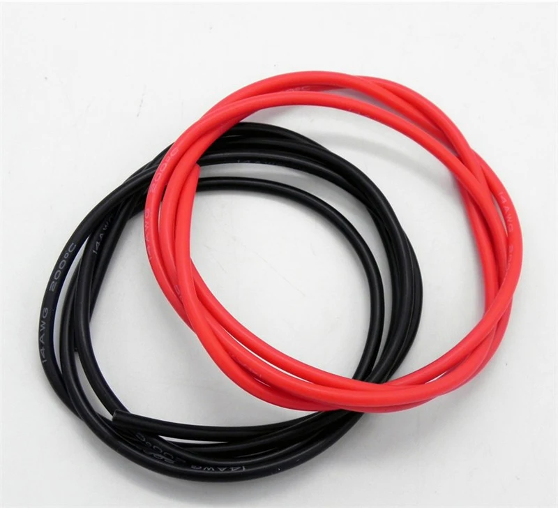 1 м красный + черный провод 10AWG 12AWG 14AWG 16AWG 18AWG 20AWG 22AWG 24AWG термостойкий мягкий