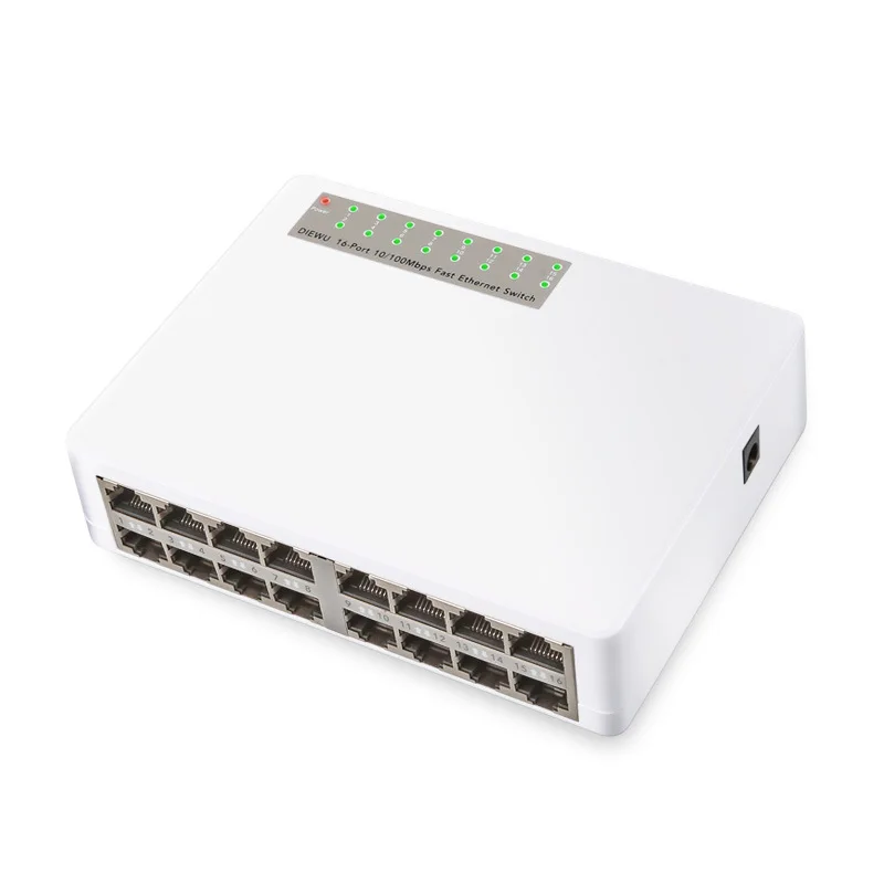 16 портов Fast Ethernet LAN RJ45 Vlan сетевой коммутатор концентратор настольный ПК сетевые