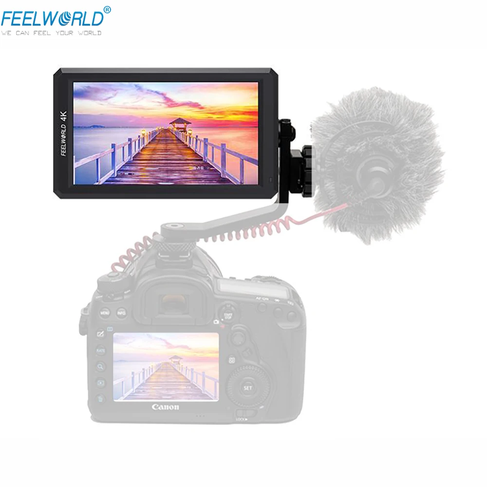 Новый монитор Feelworld 4k F6 5 7 дюйма IPS 4K HDMI вход HD для камеры Canon Nikon Sony видео DSLR