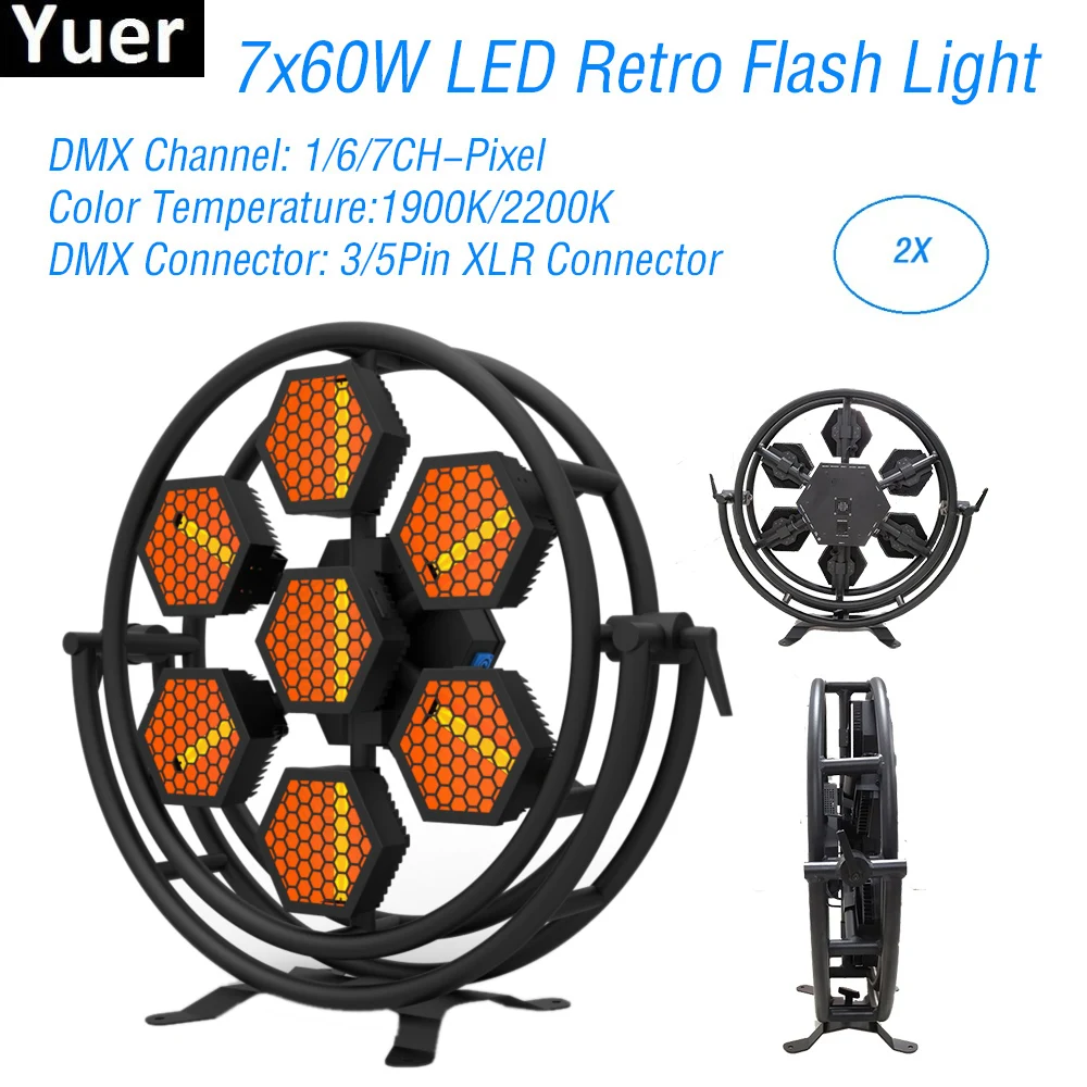Светодиодный ретро-фонарик DMX512 2 шт./лот 7x60 Вт оборудование для диджея дискотеки