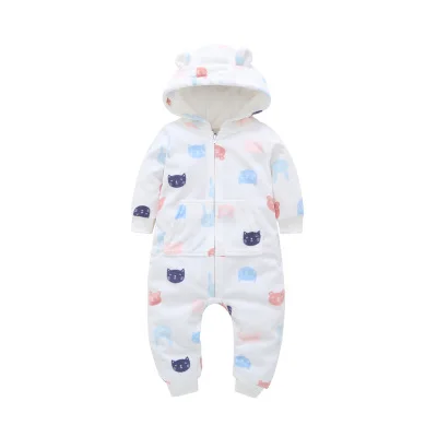 Carter toddler 1-Piece baby children kids clothing Girl Fall &amp Winter 3D ears Hooded Fleece Jumpsuit | Детская одежда и обувь
