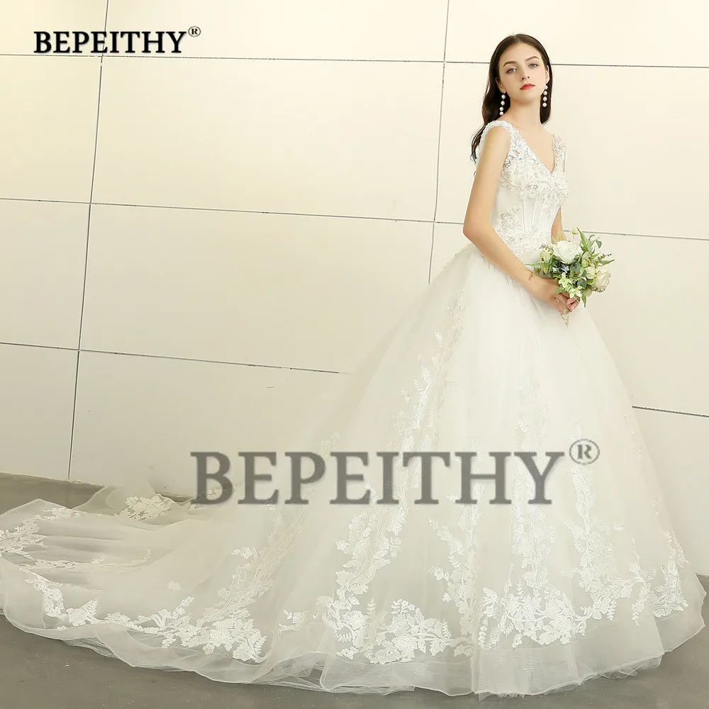 BEPEITHY новый дизайн 2021 бальное платье свадебное с v-образным вырезом Vestido De Novia корт