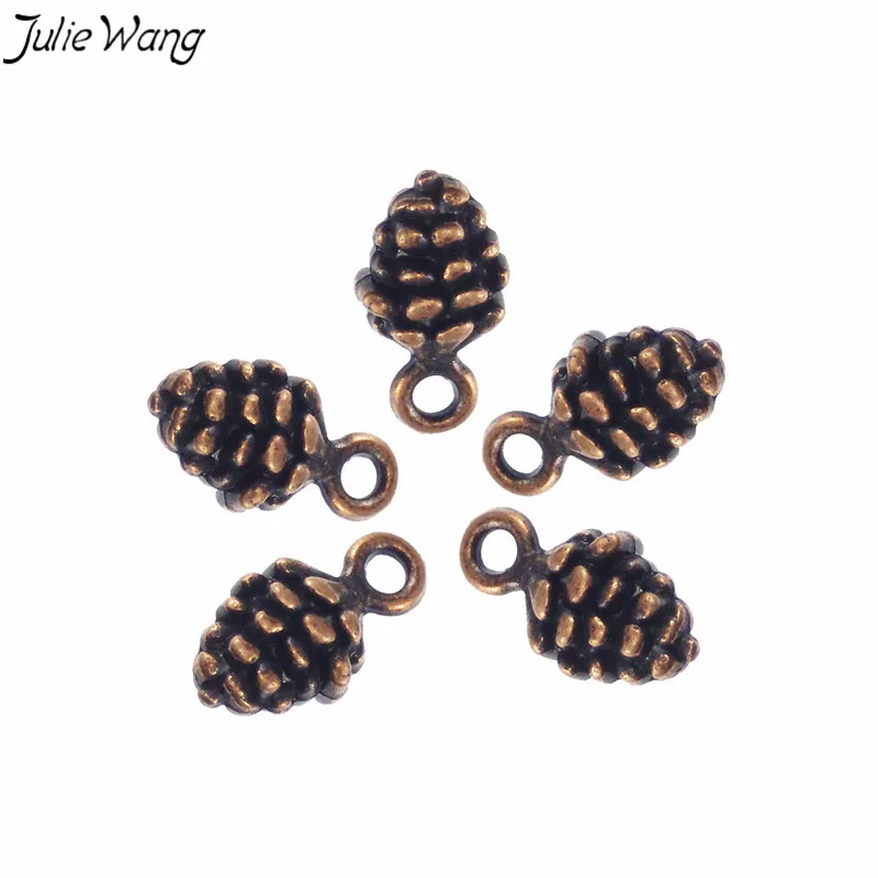 Julie Wang 40 шт. оптовая продажа Медный Тон Pinecone Очаровательная подвеска из сплава