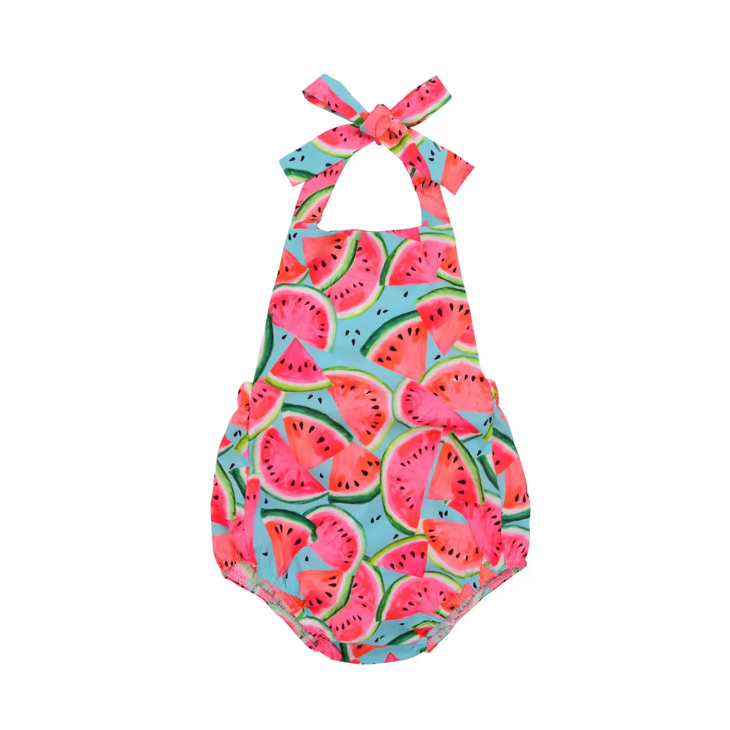 2017 Летний комбинезон без рукавов для новорожденных девочек с открытой спиной и