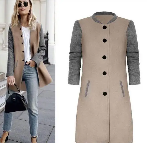 Зима 2018 новое шерстяное пальто в европейском и американском стиле длинное