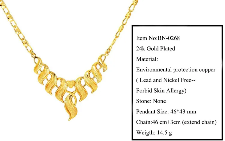 MxGxFam роскошные свадебные украшения Подвески для женщин Свадебные 24 k цвет чистого золота хорошее качество