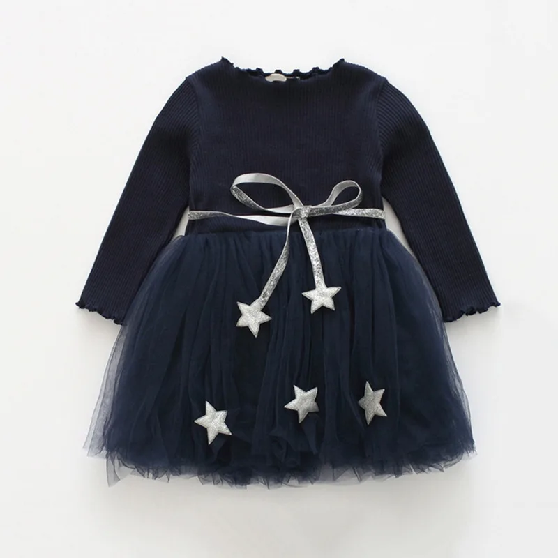 Spring Autumn Long Sleeves Children Girl Clothes Casual Mesh Dress for Girls Mini Tutu Kids Party Wear Clothing | Детская одежда и