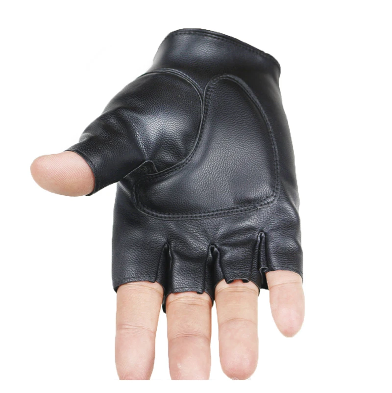 Мужские кожаные перчатки для вождения Перчатки фитнеса тактические с открытыми